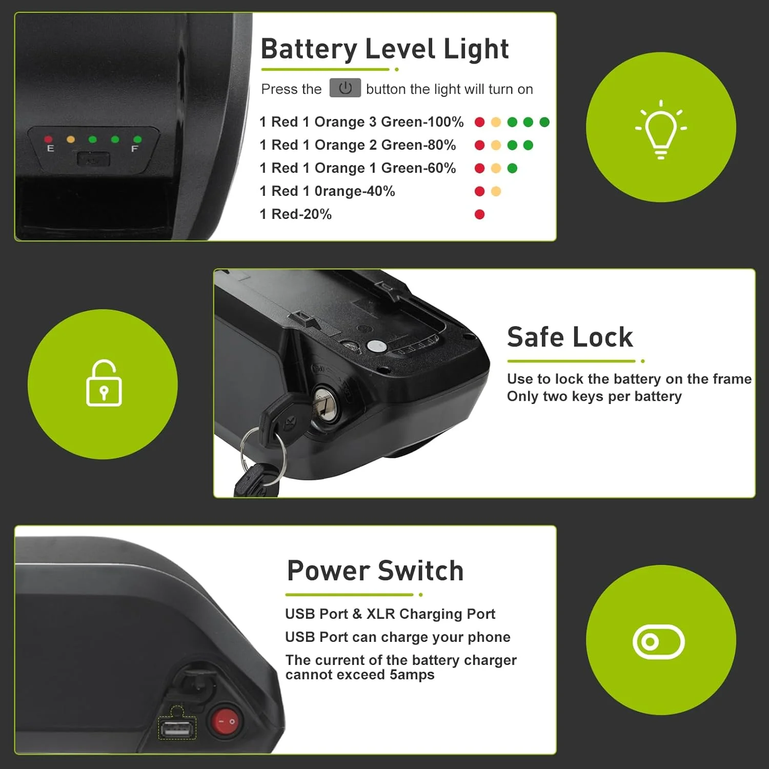 48V 20Ah Lithium Ion E-Bike Battery - Image 5