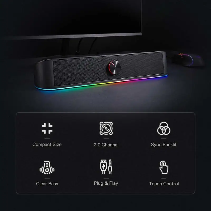 GS560 RGB USB Soundbar Speaker - Image 2