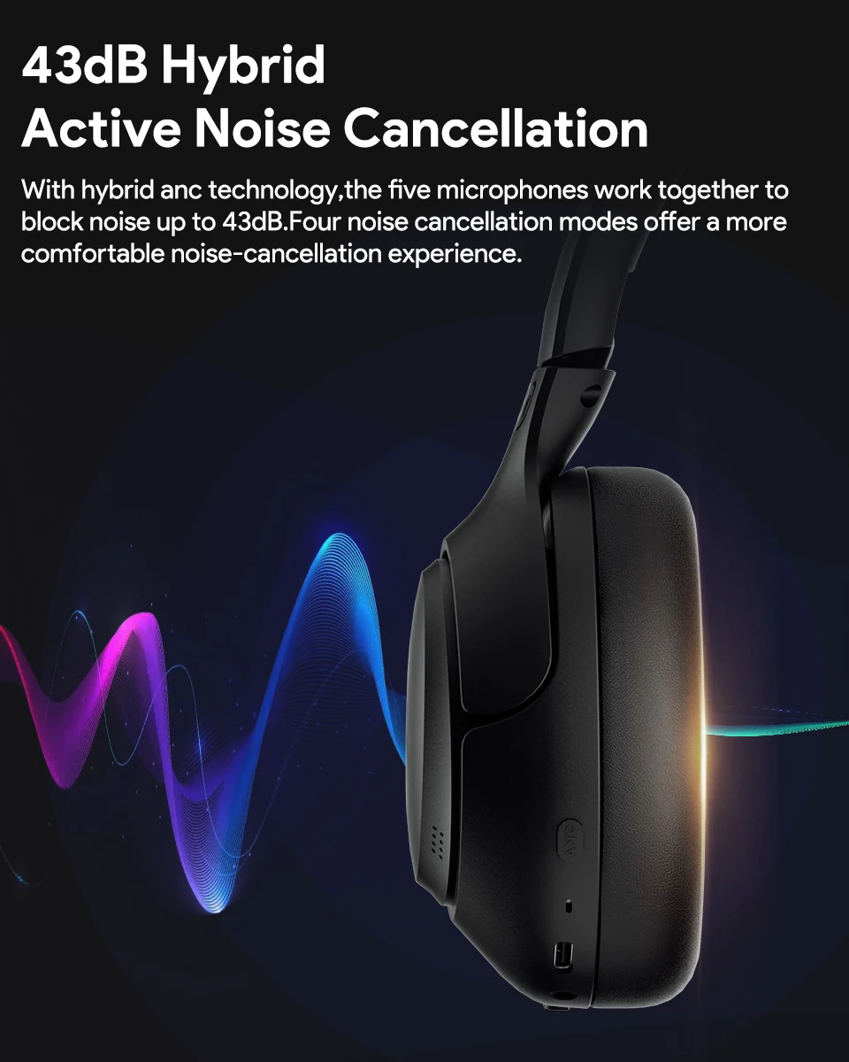 QCY H3 Bluetooth Noise Cancelling Headphones - Image 5