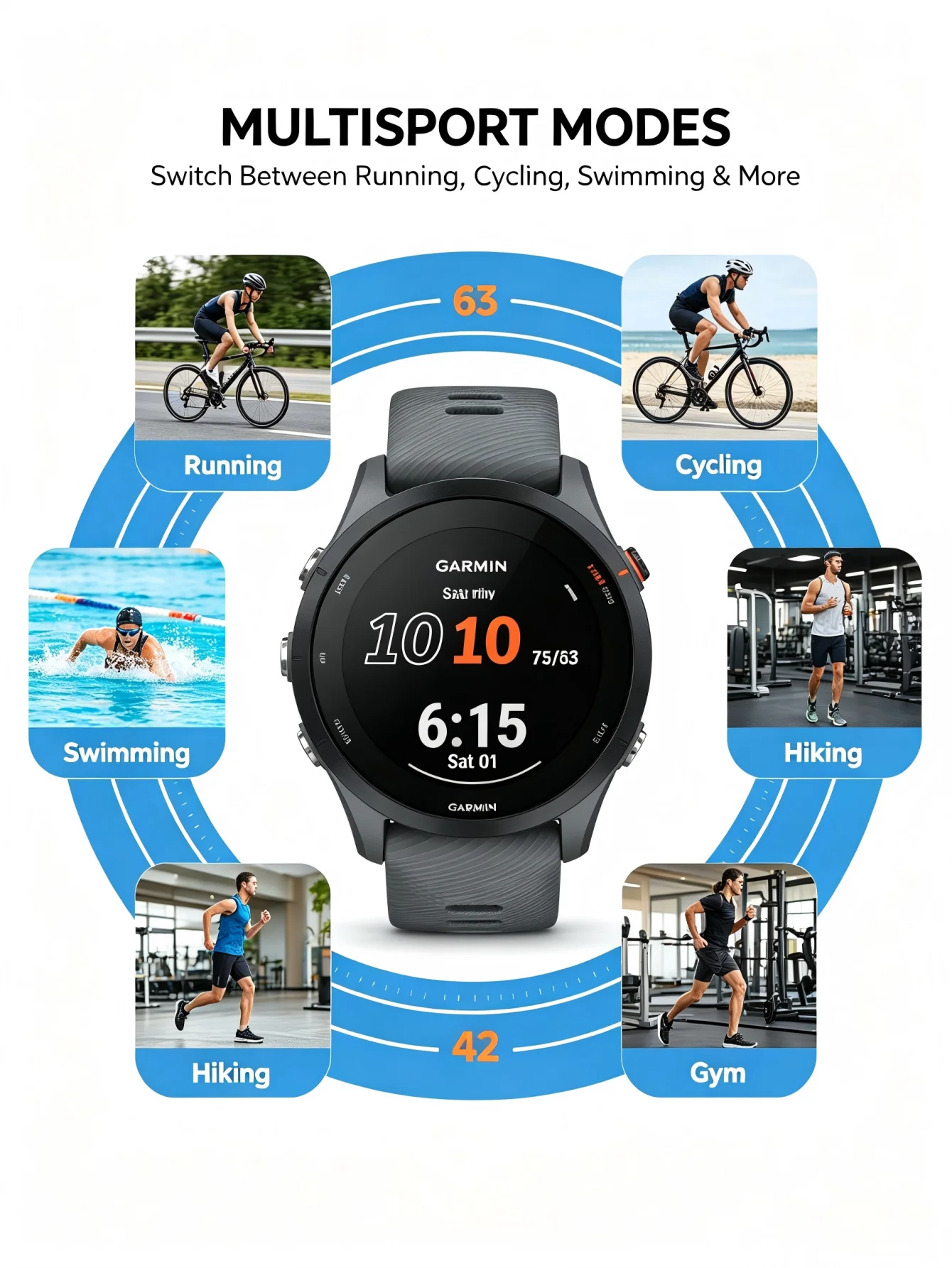 46mm Smartwatch Bluetooth Fitness Tracker 5ATM - Image 2