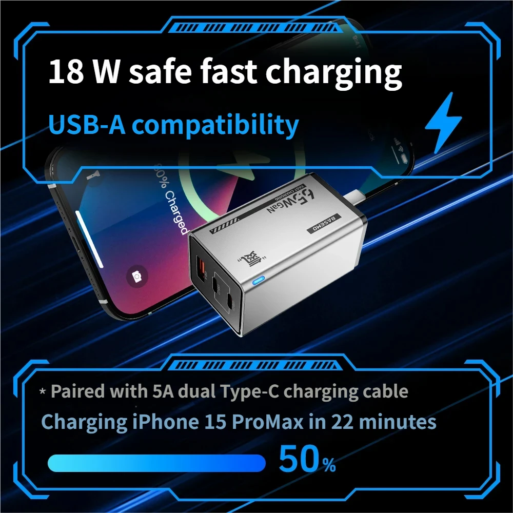 65W 3-Port GaN USB-C Charger - Image 5