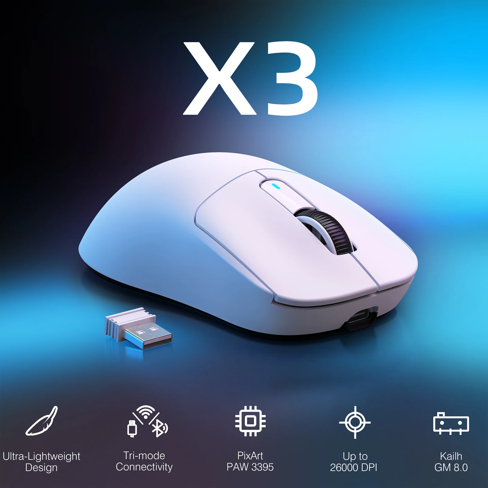 X3 Wireless Gaming Mouse 26K DPI - Image 1
