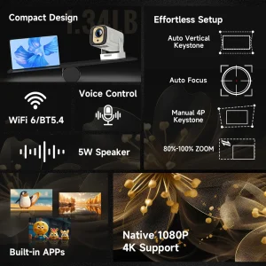 1080P Native 4K Auto Focus Projector