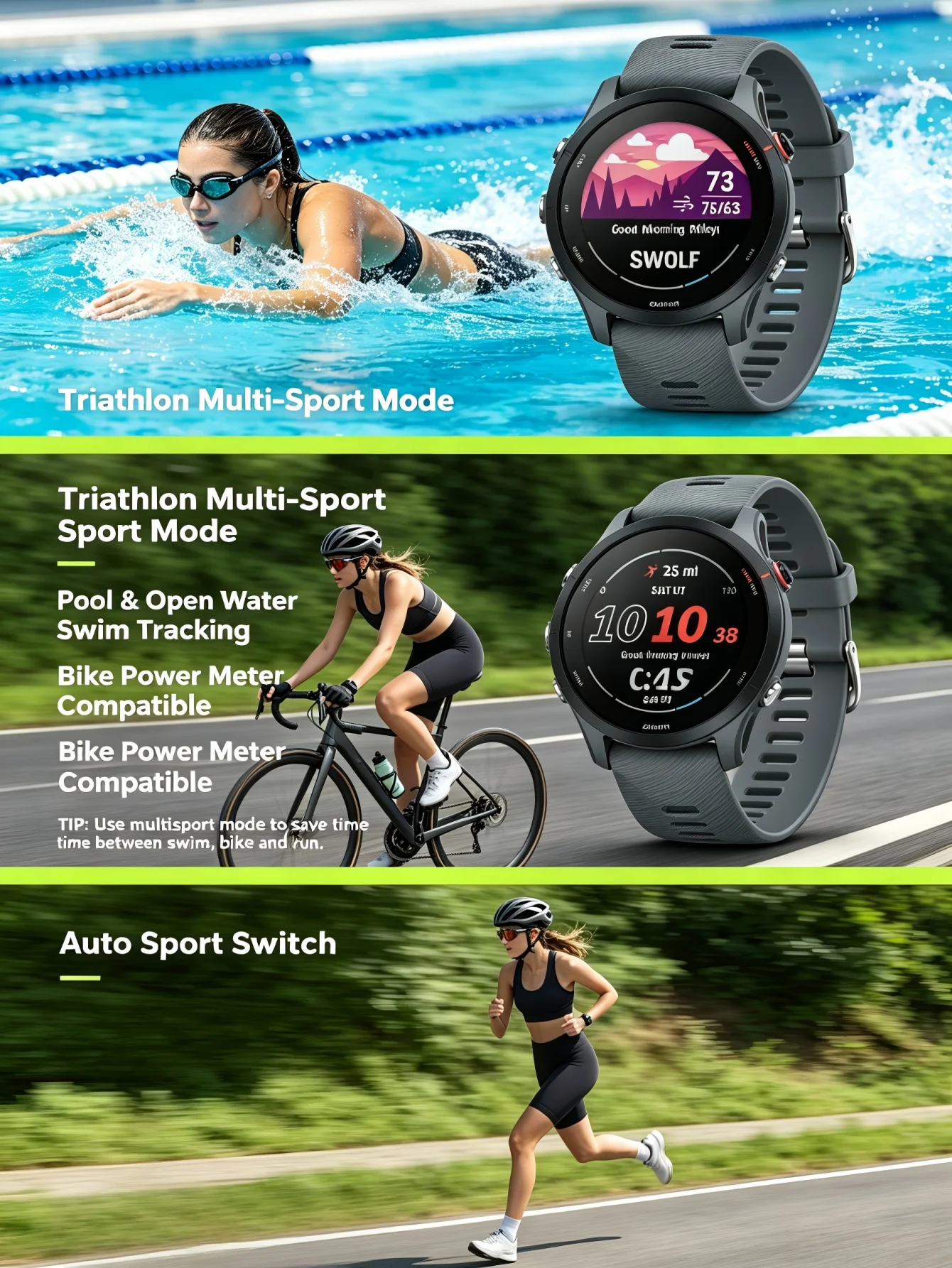 46mm Smartwatch Bluetooth Fitness Tracker 5ATM - Image 3