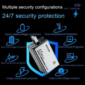 65W 3-Port GaN USB-C Charger - Thumbnail Image 2