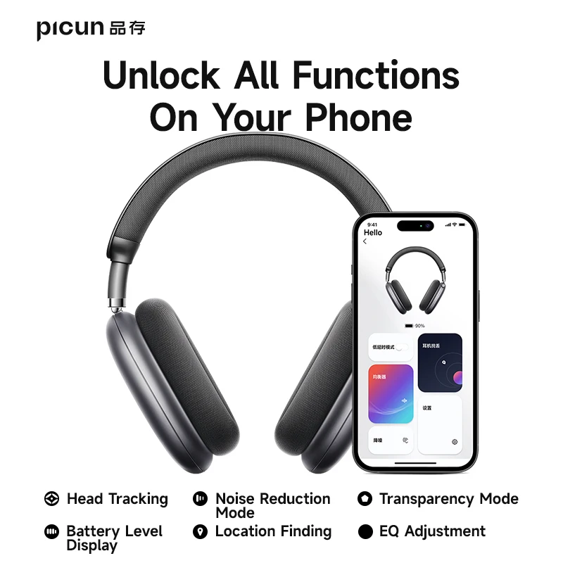 Picun F8 Pro ANC Headphones - Image 1