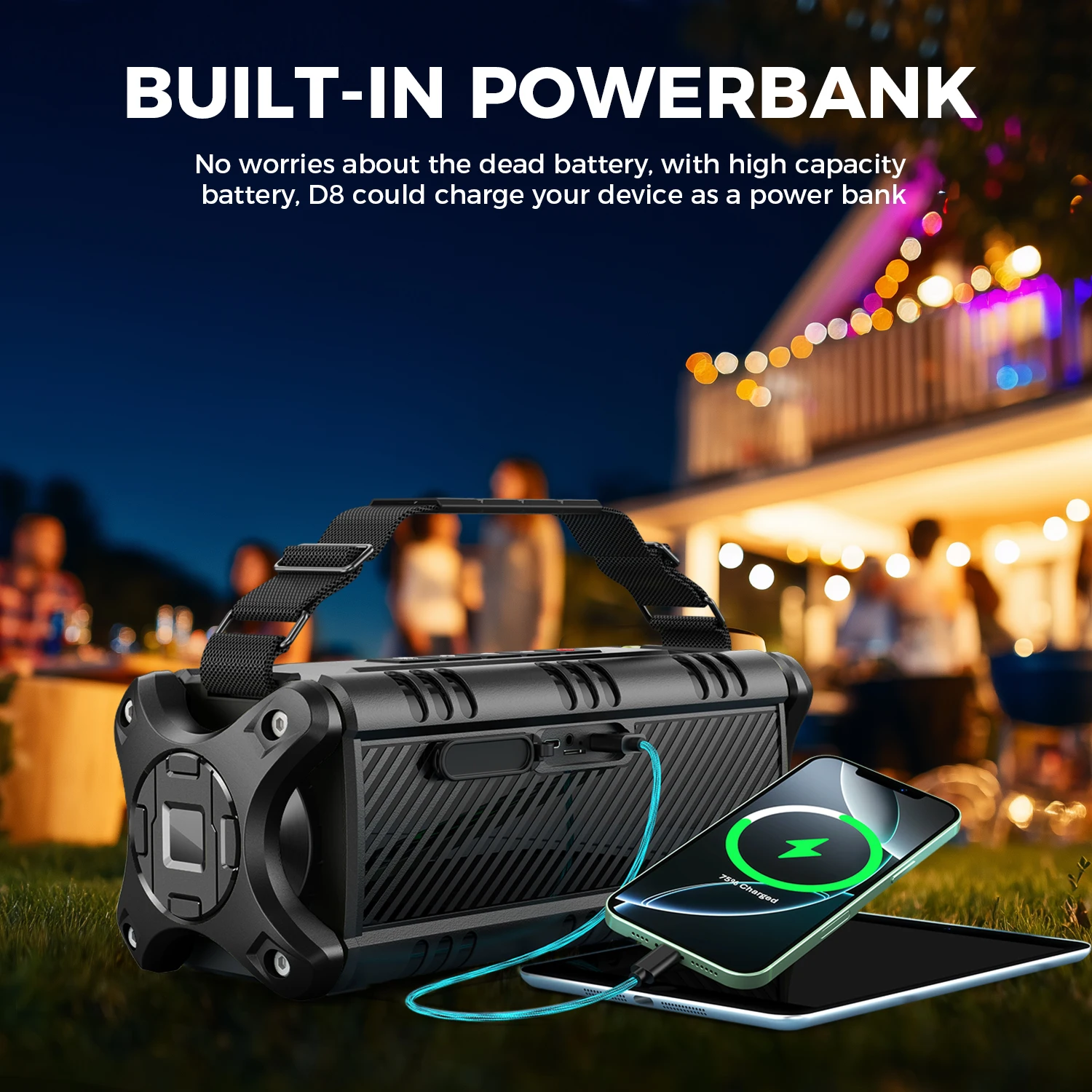 50W Loud Bluetooth Outdoor Party Speaker - Image 3