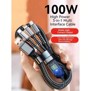 100W 3-in-1 Fast Charging Cable - Thumbnail Image 2