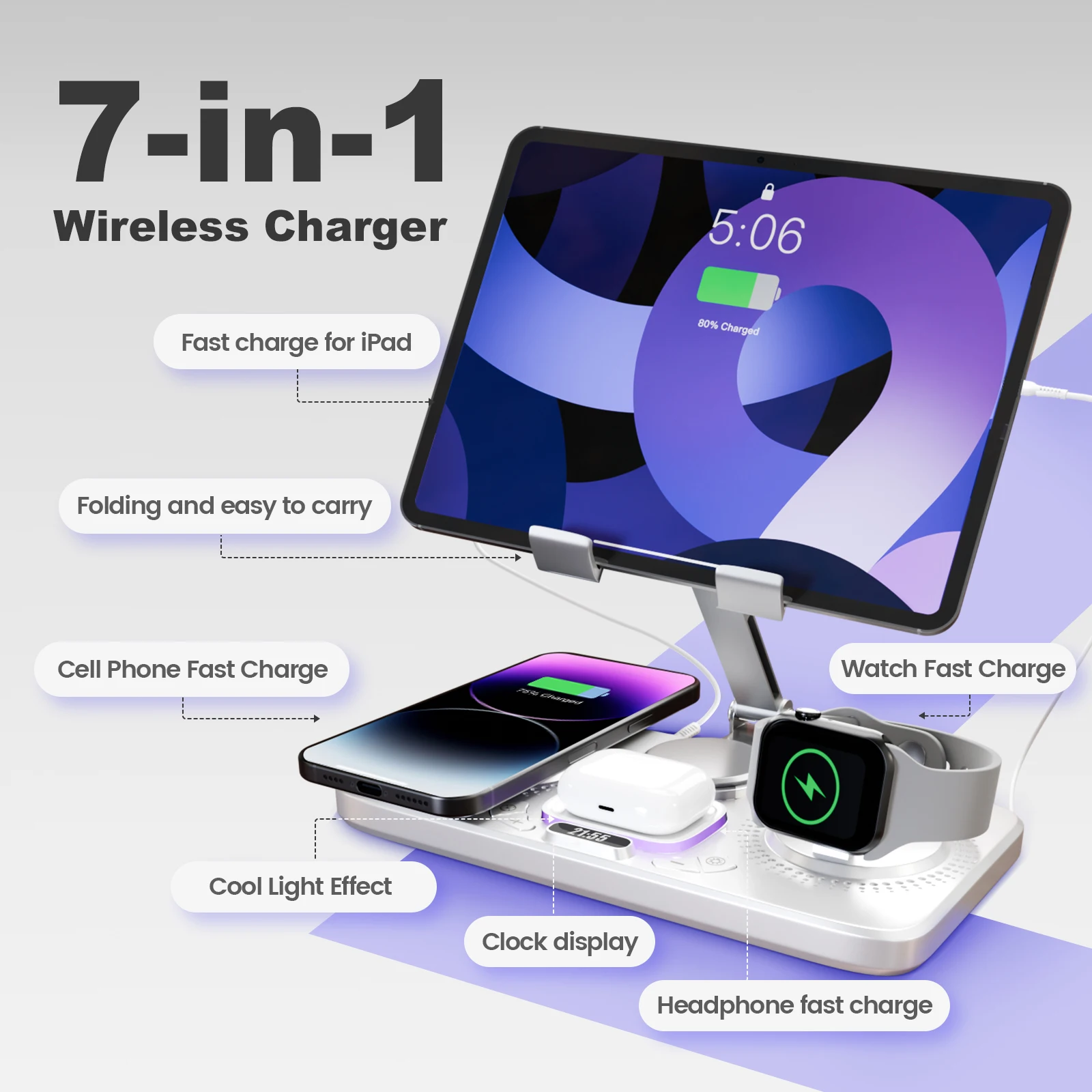 7-in-1 15W Wireless Charging Station - Image 5