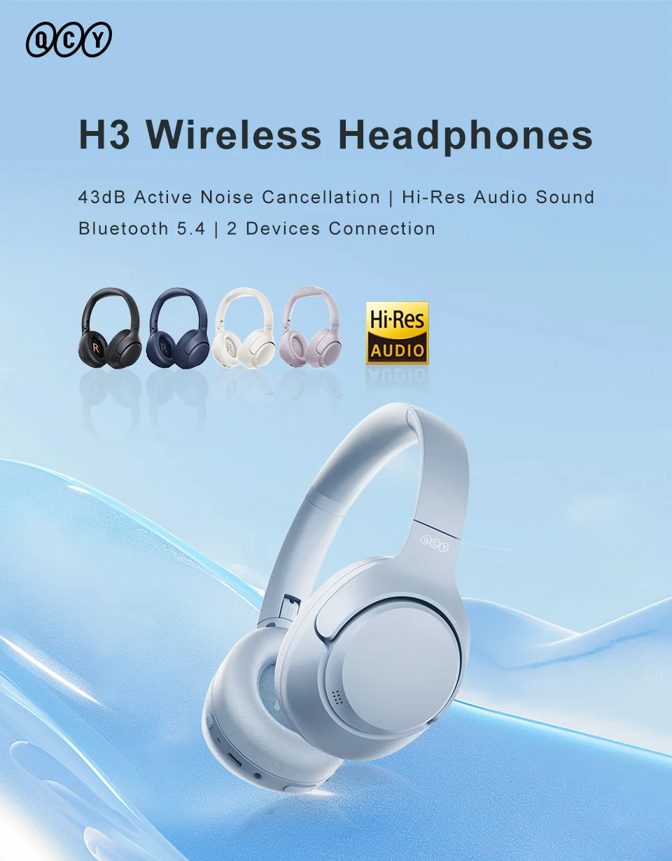QCY H3 Bluetooth Noise Cancelling Headphones - Image 4