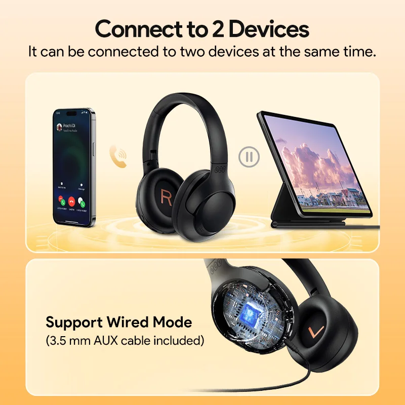QCY H3 Bluetooth Noise Cancelling Headphones - Image 2