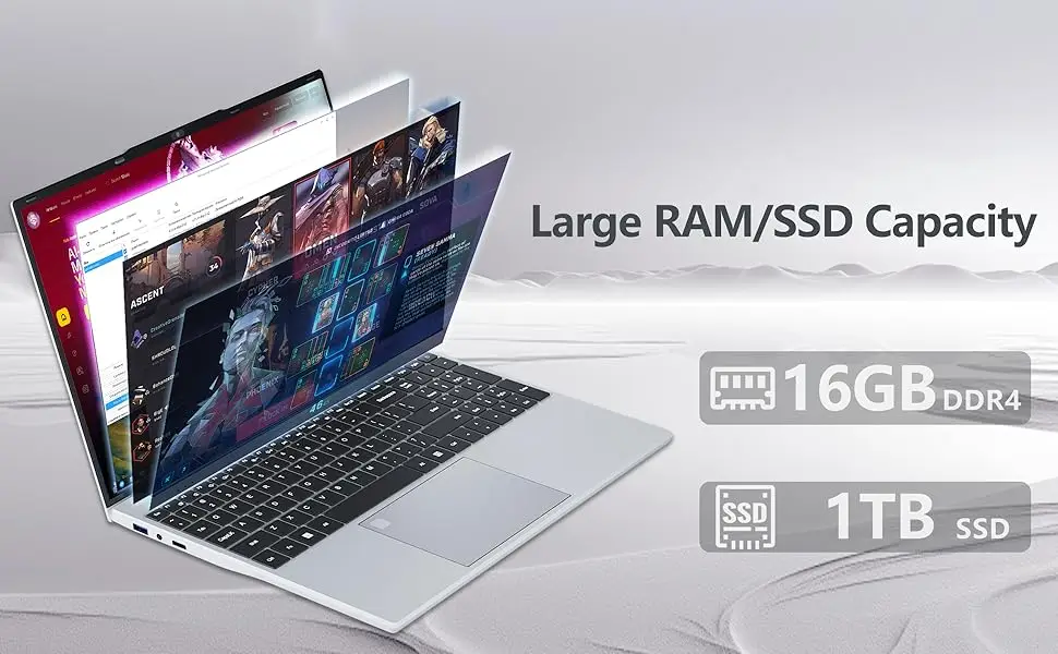 15.6-Inch Intel i3 Laptop 16GB - Image 3