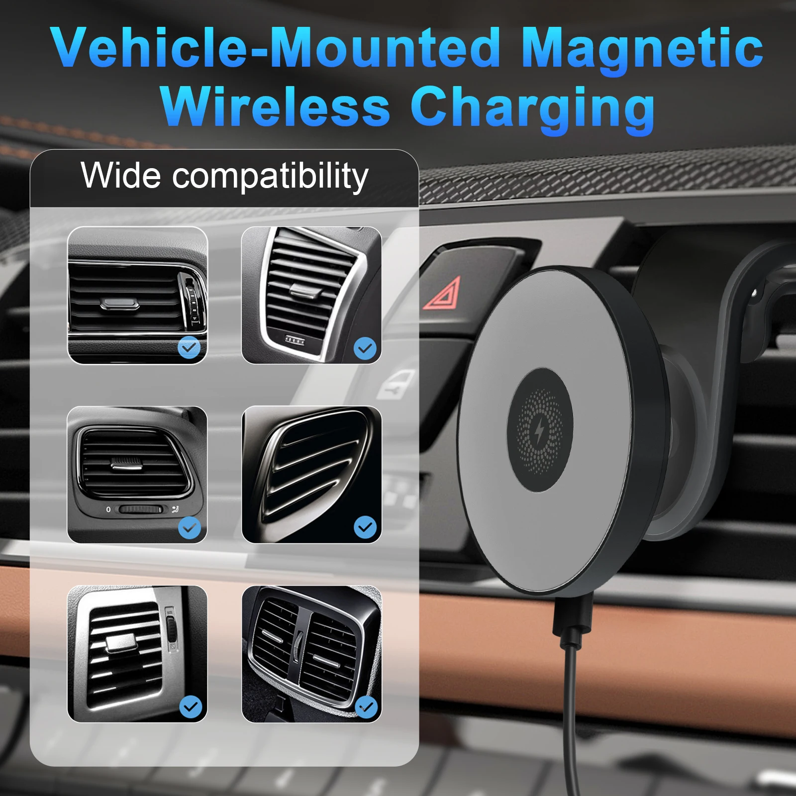 15W Magnetic Car Wireless Charger - Image 4