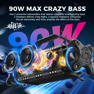 50W Loud Bluetooth Outdoor Party Speaker - Thumbnail Image 5