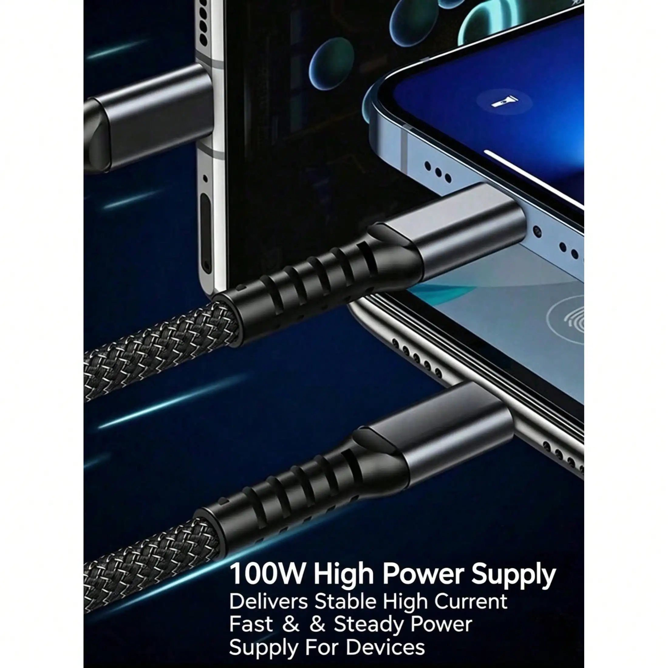 100W 3-in-1 Fast Charging Cable - Image 4